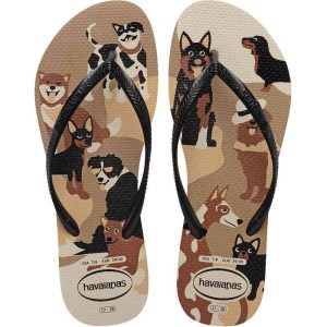 Chinelo Havaianas Feminino Slim Pets 37/8 Dourado/preto
