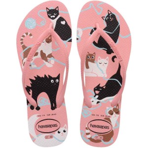 Chinelo Havaianas Feminino Slim Pets 37/8 Manga Rosa