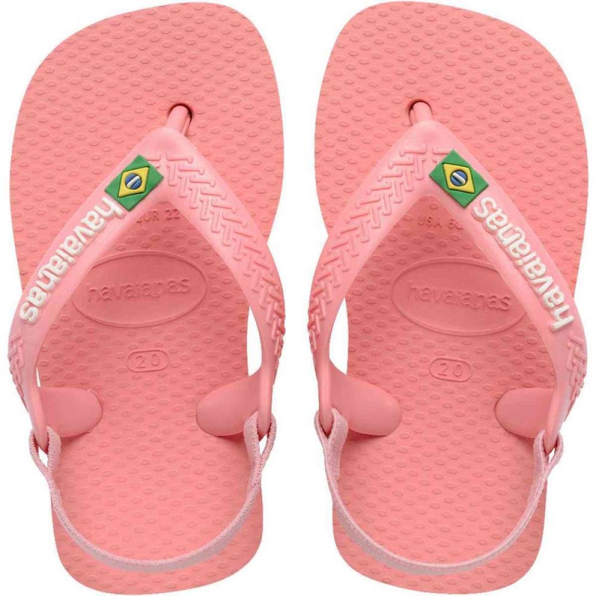 Chinelo Havaianas Infantil Baby Brasil Logo 21 Manga Rosa