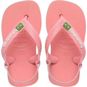 Chinelo Havaianas Infantil Baby Brasil Logo 21 Manga Rosa