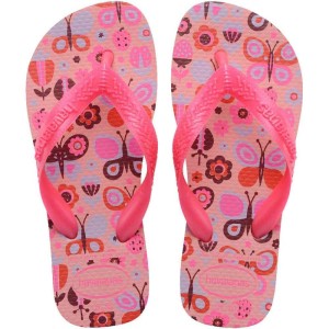 Chinelo Havaianas Infantil Kids Flores 31/2 Manga Rosa