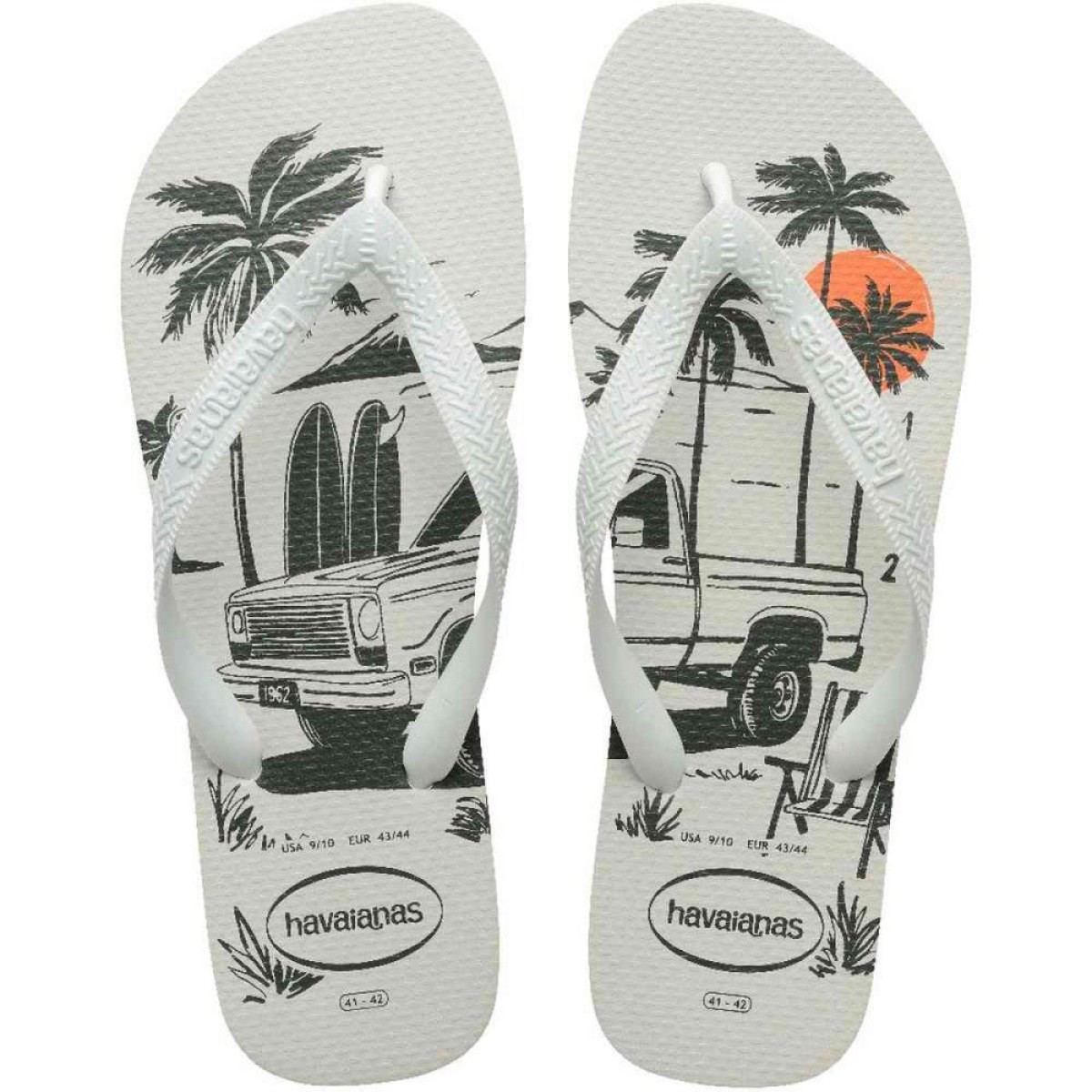 Chinelo Havaianas Masculino Aloha 41/2 Branco/verde