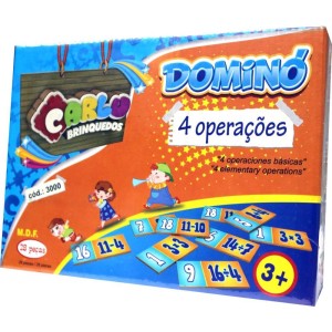 Domino 4 Operacoes Em Madeira 28pcs