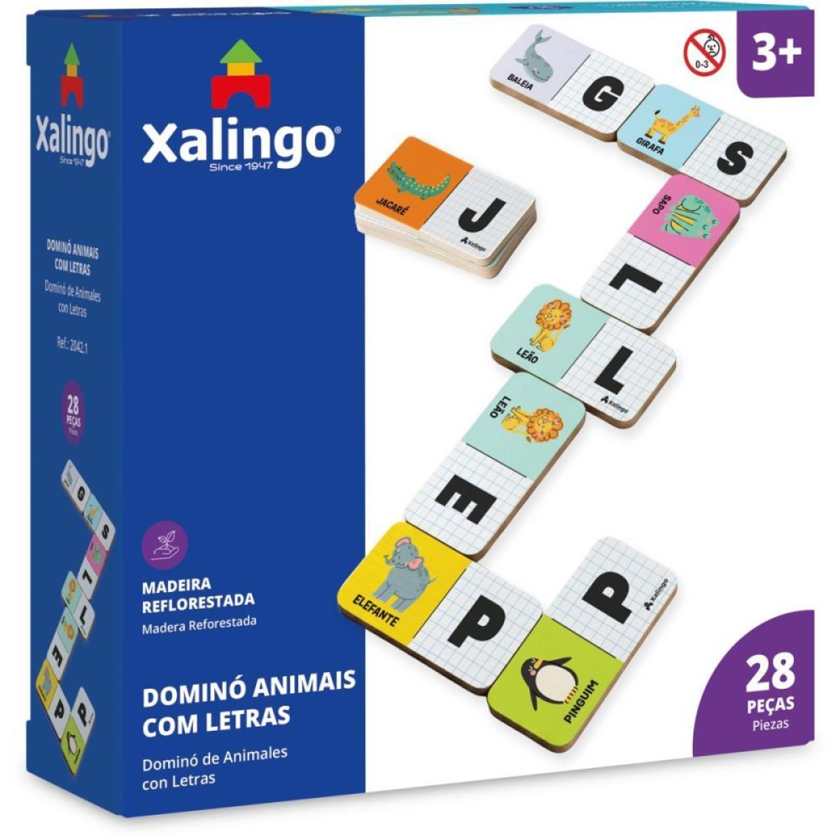 Domino Animais C/letras Em Madeira 28