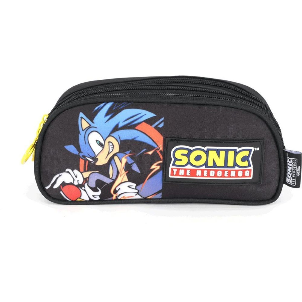 Estojo Triplo Sonic Preto Tecido