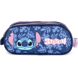 Estojo Triplo Stitch Azul Tecido