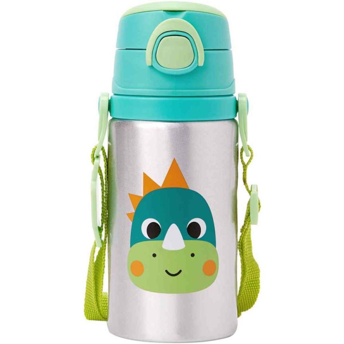 Garrafa De Aluminio Zoo Dino 450ml. Fliptop
