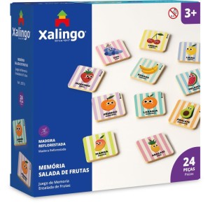 Jogo Da Memoria Em Madeira Salada Frutas 24 Pecas