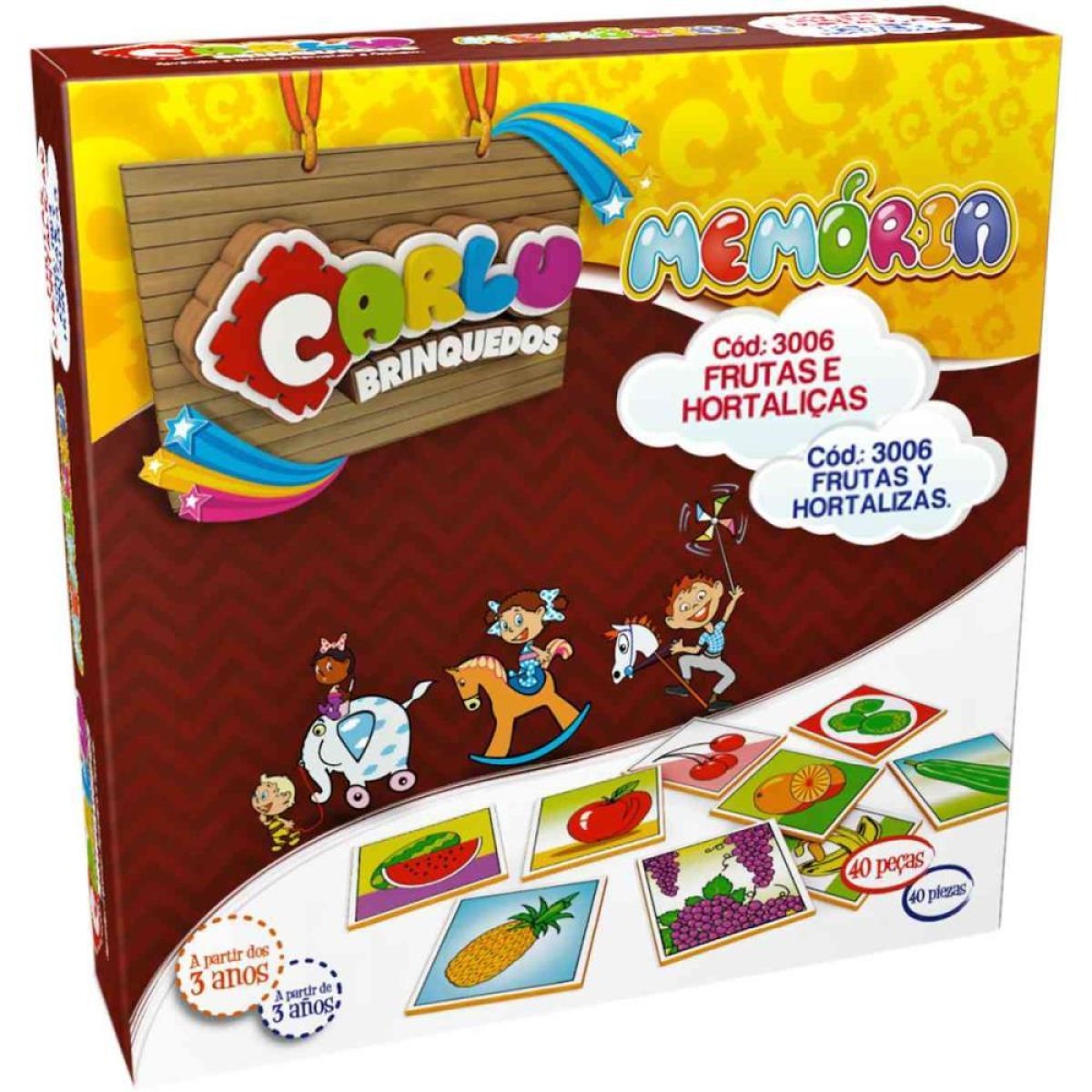 Jogo Da Memoria Frutas E Hortal.em Madeira 40p