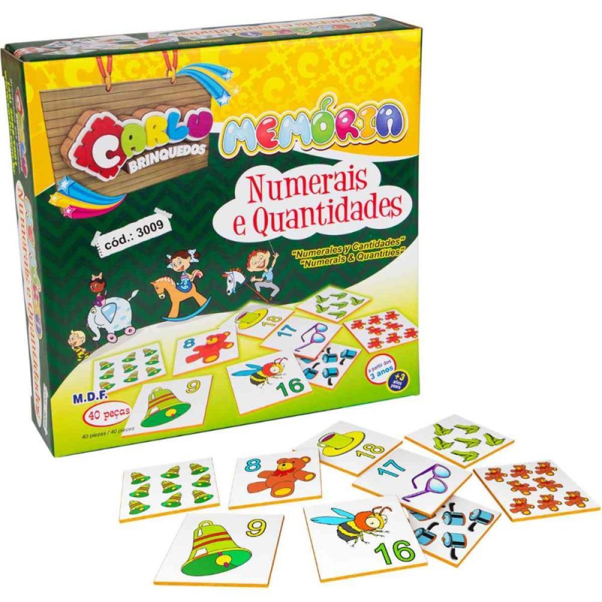 Jogo Da Memoria Numerais E Quanti.madeira 40pc