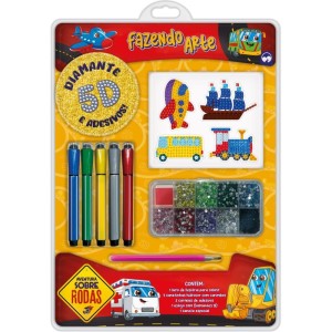 Livro Brinquedo Ilustrado Arte Diamante 5d Carros