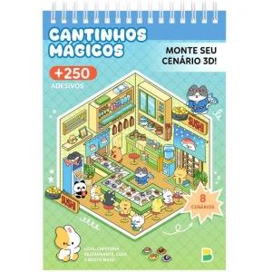 Livro Com Adesivos Cenario 3d Cantinhos Magicos