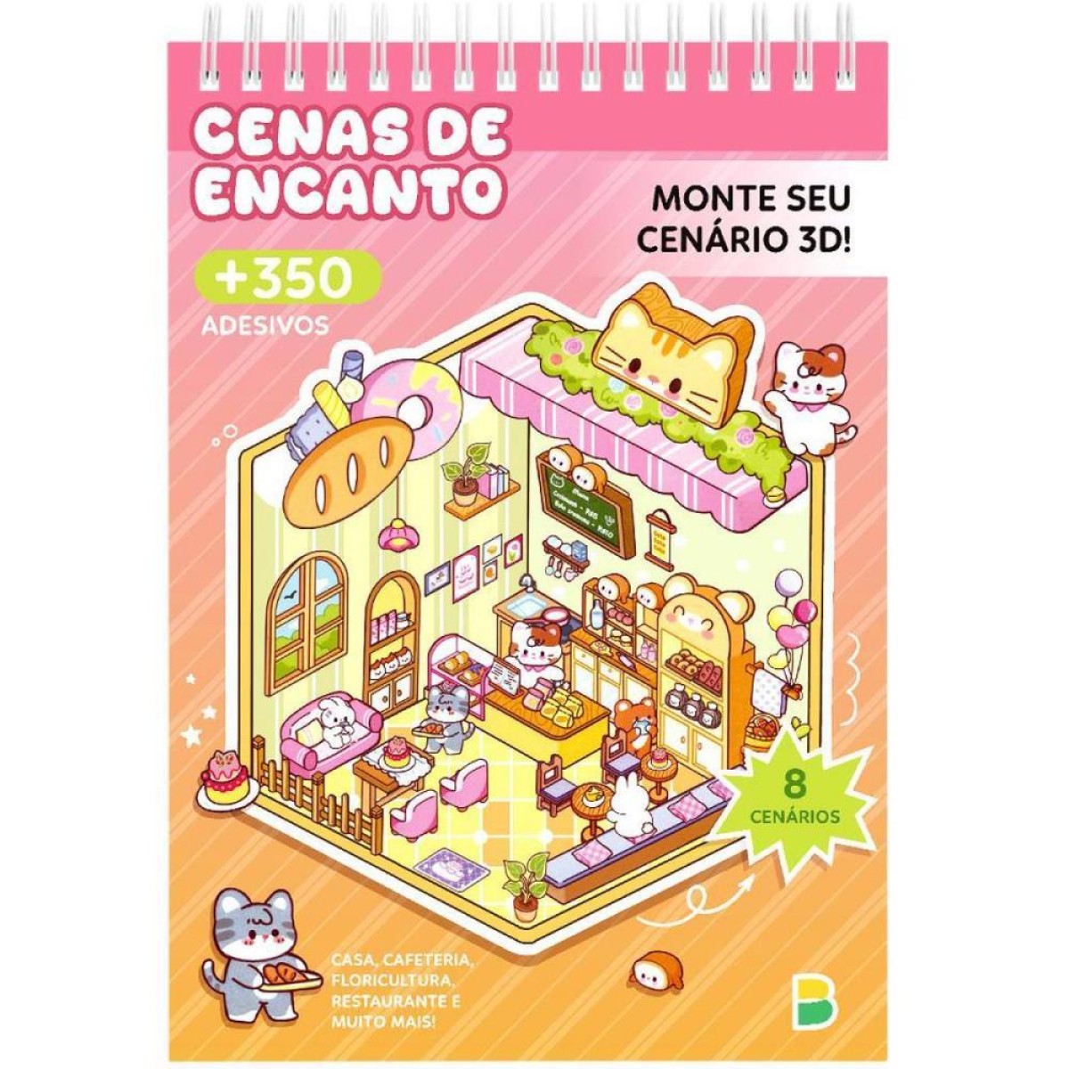 Livro Com Adesivos Cenario 3d Cenas De Encanto