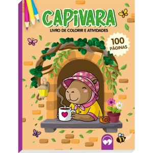 Livro Infantil Colorir Atividades 100pgs Capivaras