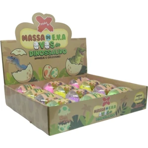 Massa De Eva Criativa Ovo Dino C/4 Cores Sort. 20g