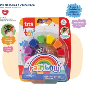 Massa De Eva Criativa Tris Toy Rainbow C/12cores