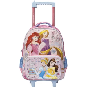 Mochila Infantil Com Rodinha Princesa R C/alca Rosa Gr