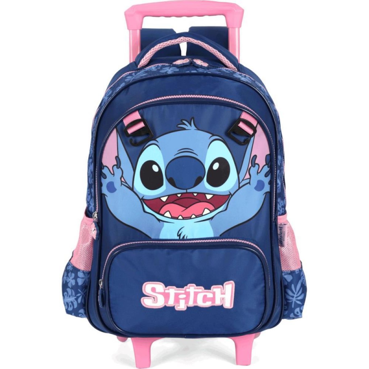 Mochila Infantil Com Rodinha Stitch G Azul