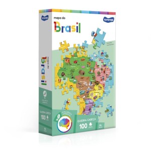 Quebra-cabeca Cartonado Mapa Do Brasil 100 Pecas