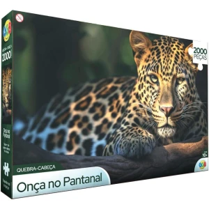 Quebra-cabeca Cartonado Onca No Pantanal 2000 Pecas
