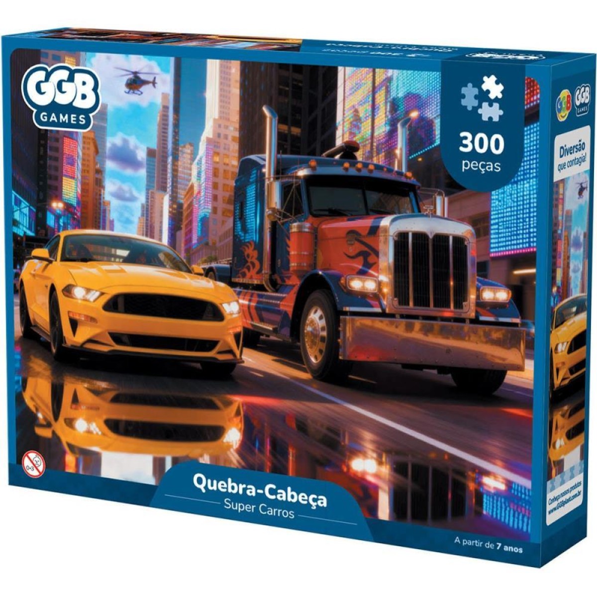 Quebra-cabeca Cartonado Super Carros 300 Pecas