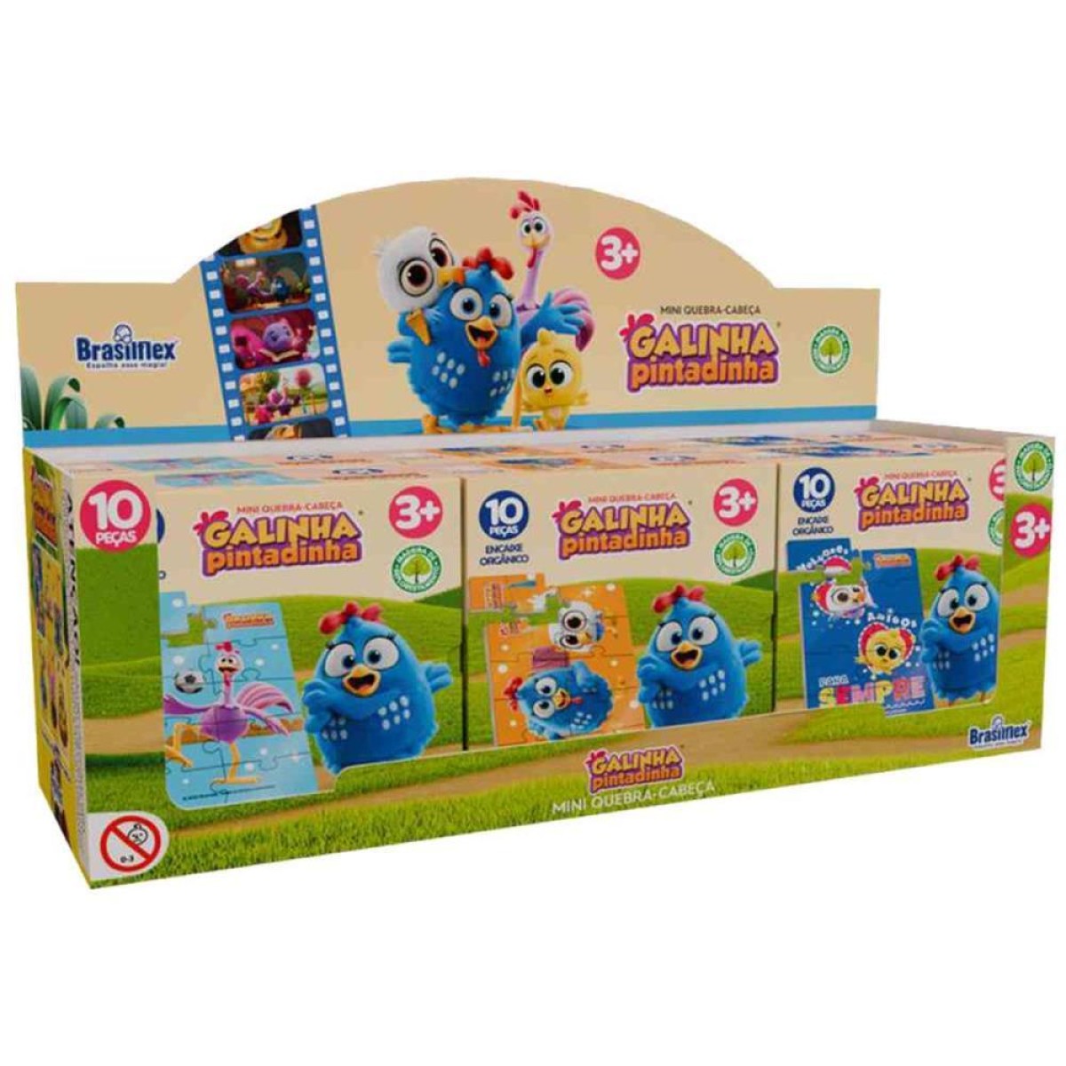Quebra-cabeca Madeira Galinha Pintadinha Mini 10pcs