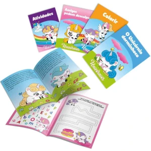 Quebra-cabeca Madeira Unicornio 24pcs C/4 Livros