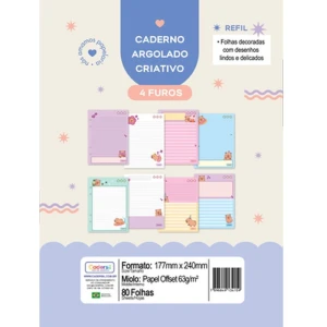 Refil Para Caderno Pampy P/argolado 63g. 80fls