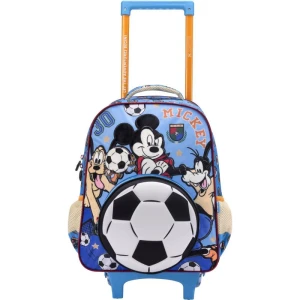 Mochila Infantil Com Rodinha Mickey Y Azul Md