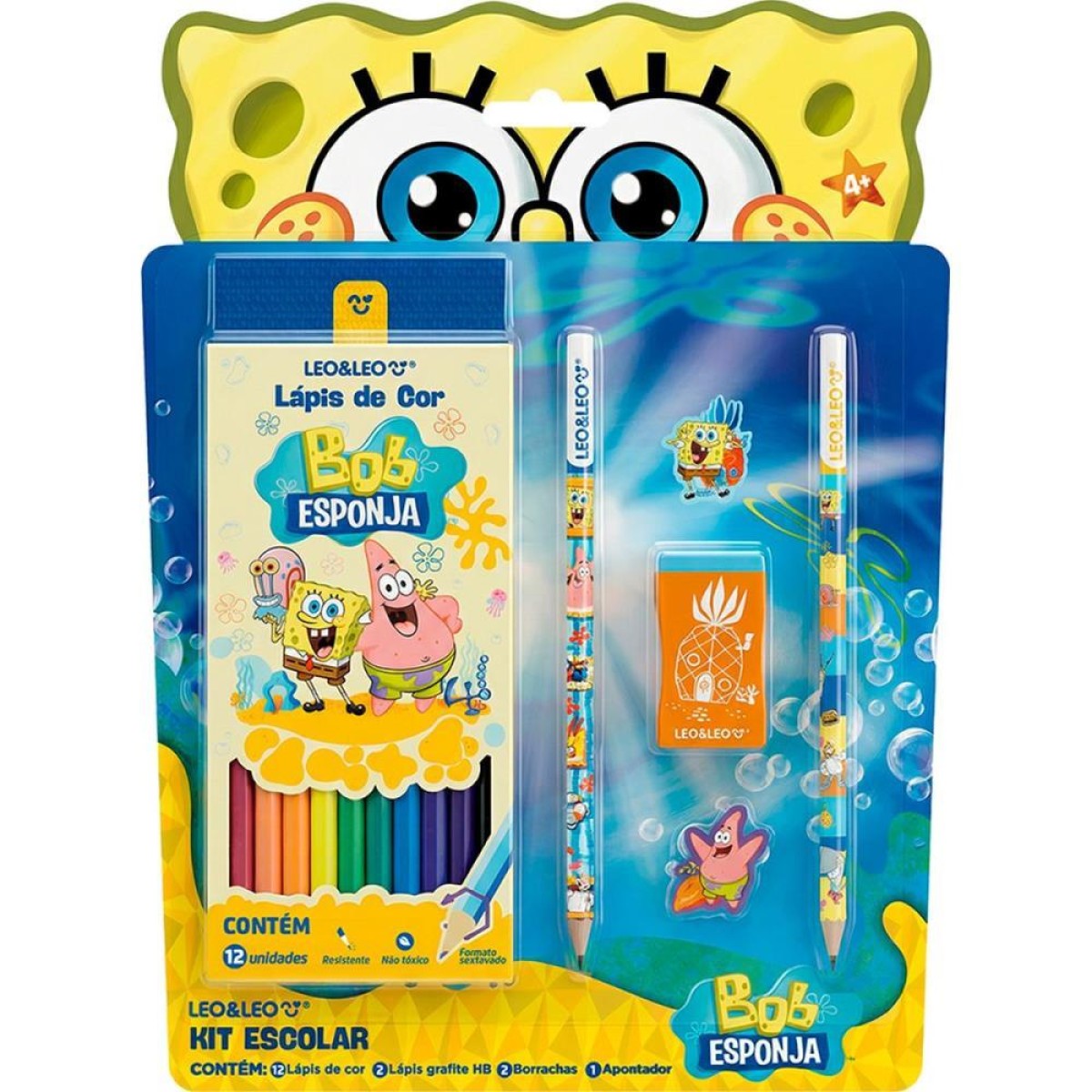Kit Escolar Bob Esponja  C/06 Pecas