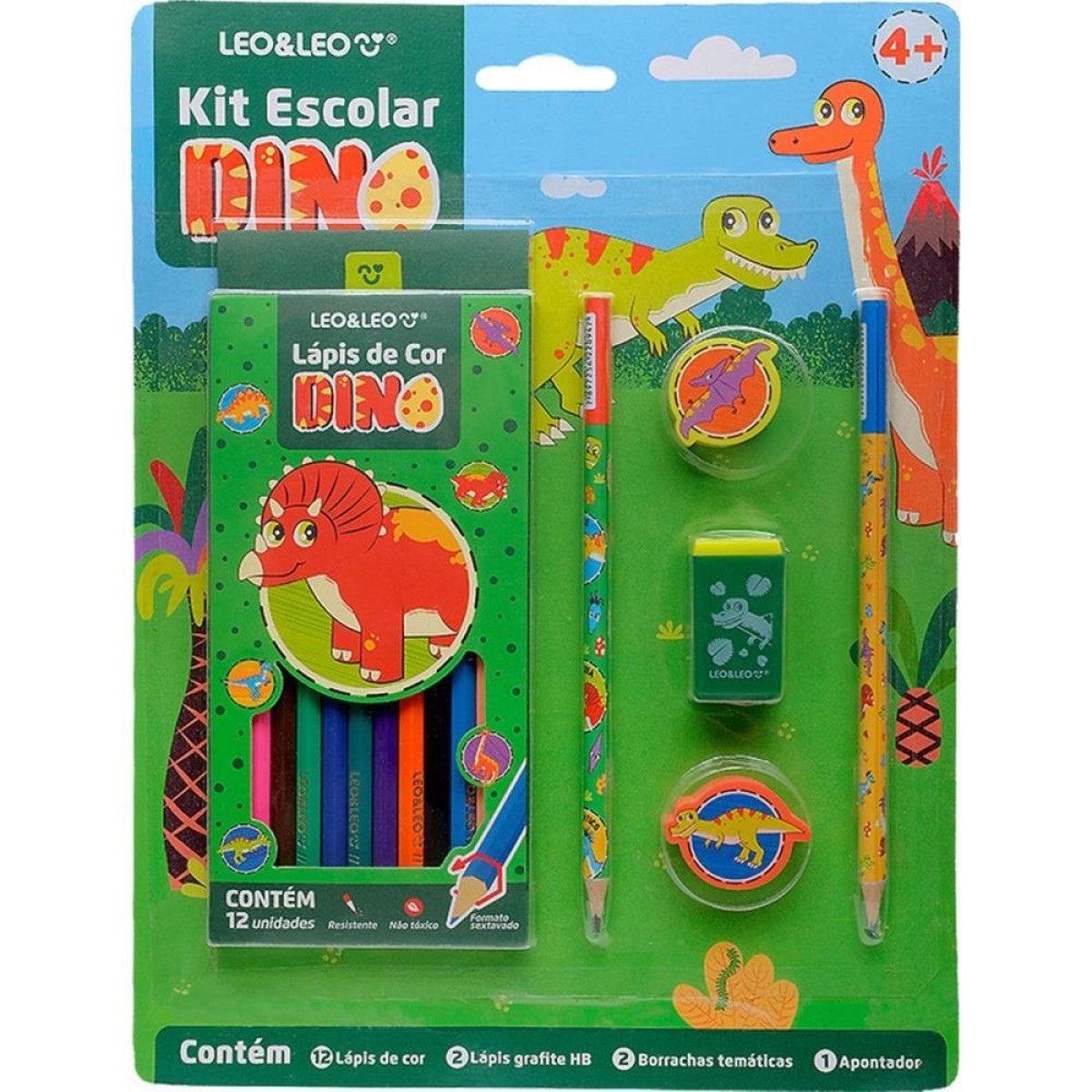 Kit Escolar Dino C/6 Pecas