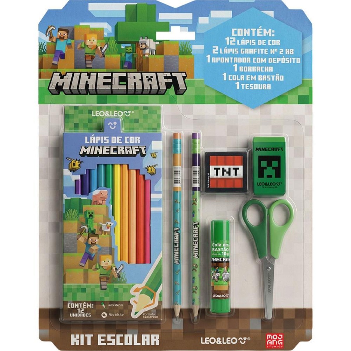 Kit Escolar Minecraft C/07 Pecas
