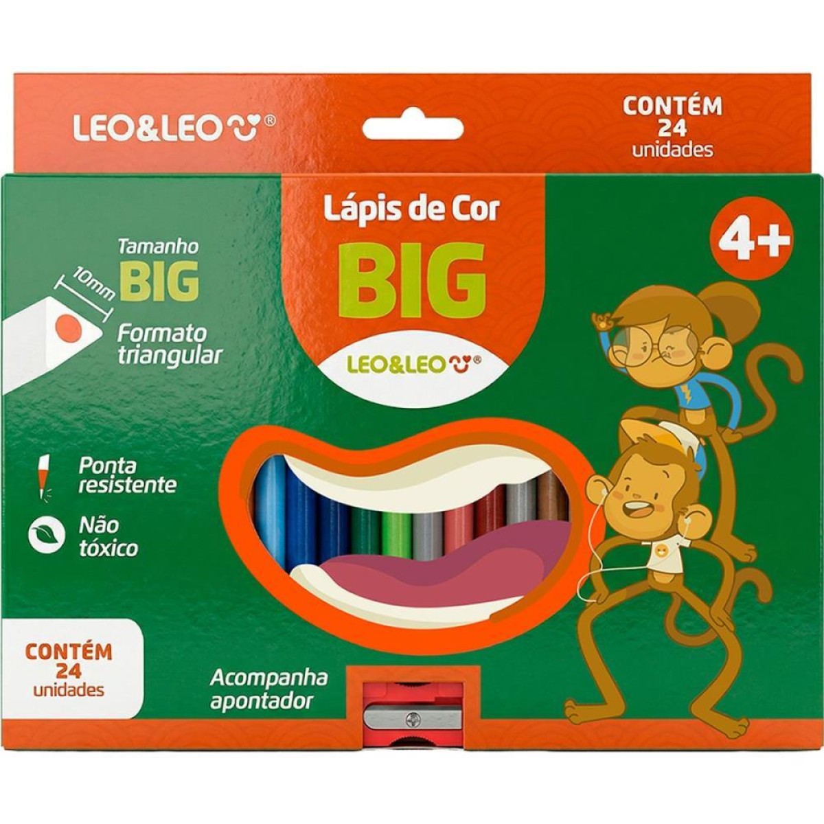 Lapis De Cor Jumbo Leo E Leo 24 Cores Triang.17,5