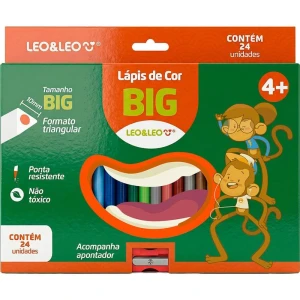 Lapis De Cor Jumbo Leo E Leo 24 Cores Triang.17,5