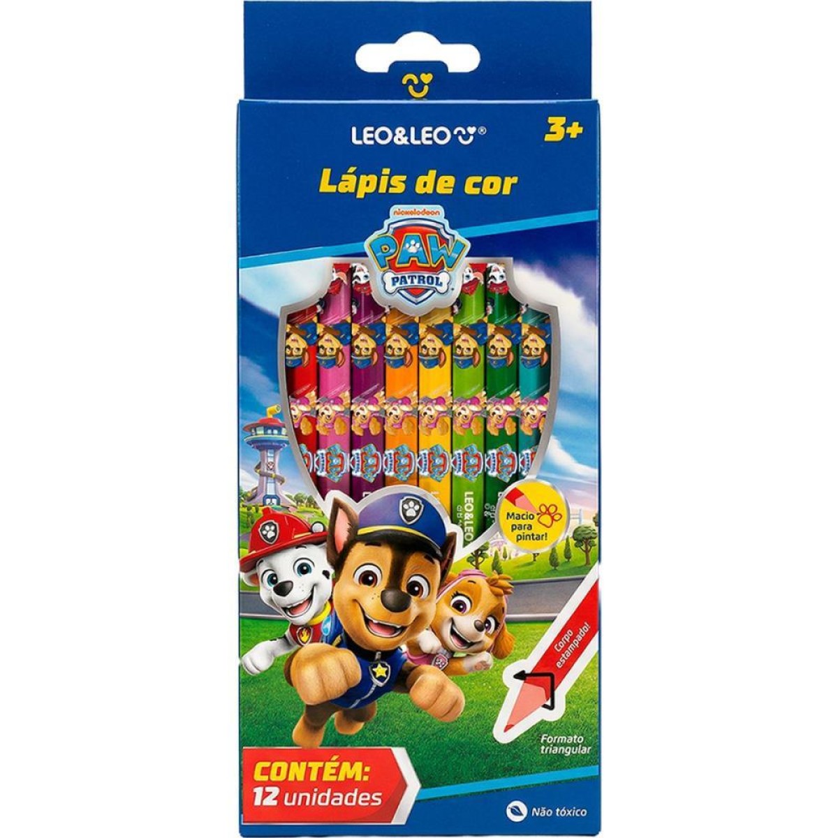 Lapis De Cor Triangular Patrulha Canina 12 Cores