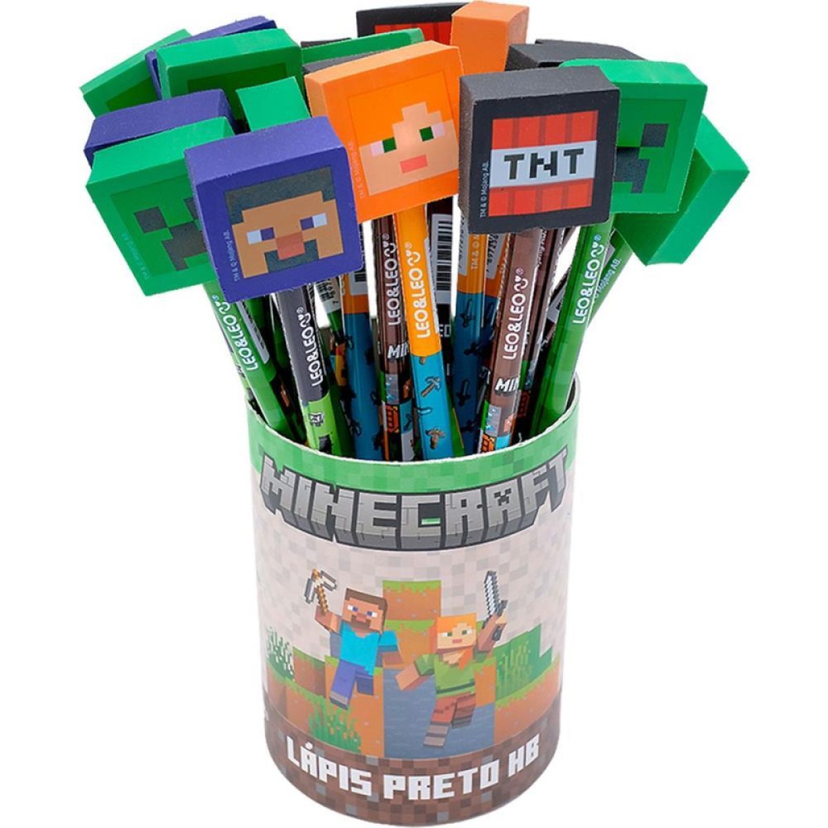 Lapis Preto Redondo Decorado Minecraft Hb C/borracha 4mod.