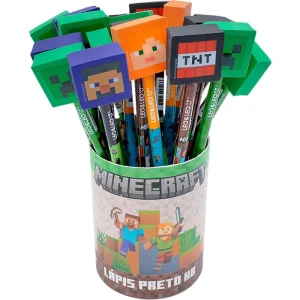 Lapis Preto Redondo Decorado Minecraft Hb C/borracha 4mod.
