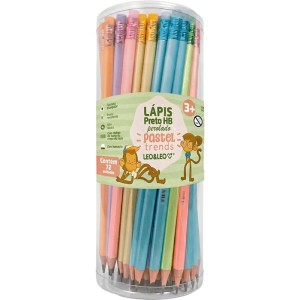 Lapis Preto Redondo Decorado Pastel Trend Perol. C/bor.6cor