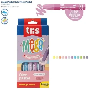 Giz Pastel Oleoso 12 Cores Pastel