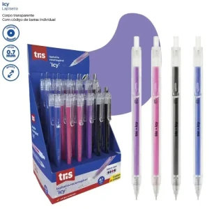 Lapiseira 0.7mm Tris Icy Retratil 4 Cores