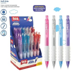 Lapiseira 0.7mm Tris Soft Grip Retratil 4 Cores