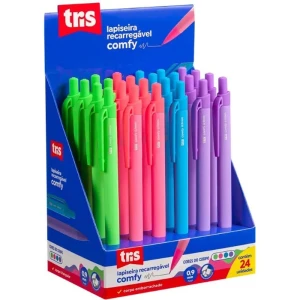 Lapiseira 0.9mm Tris Comfy Neon Retratil 4 Cores