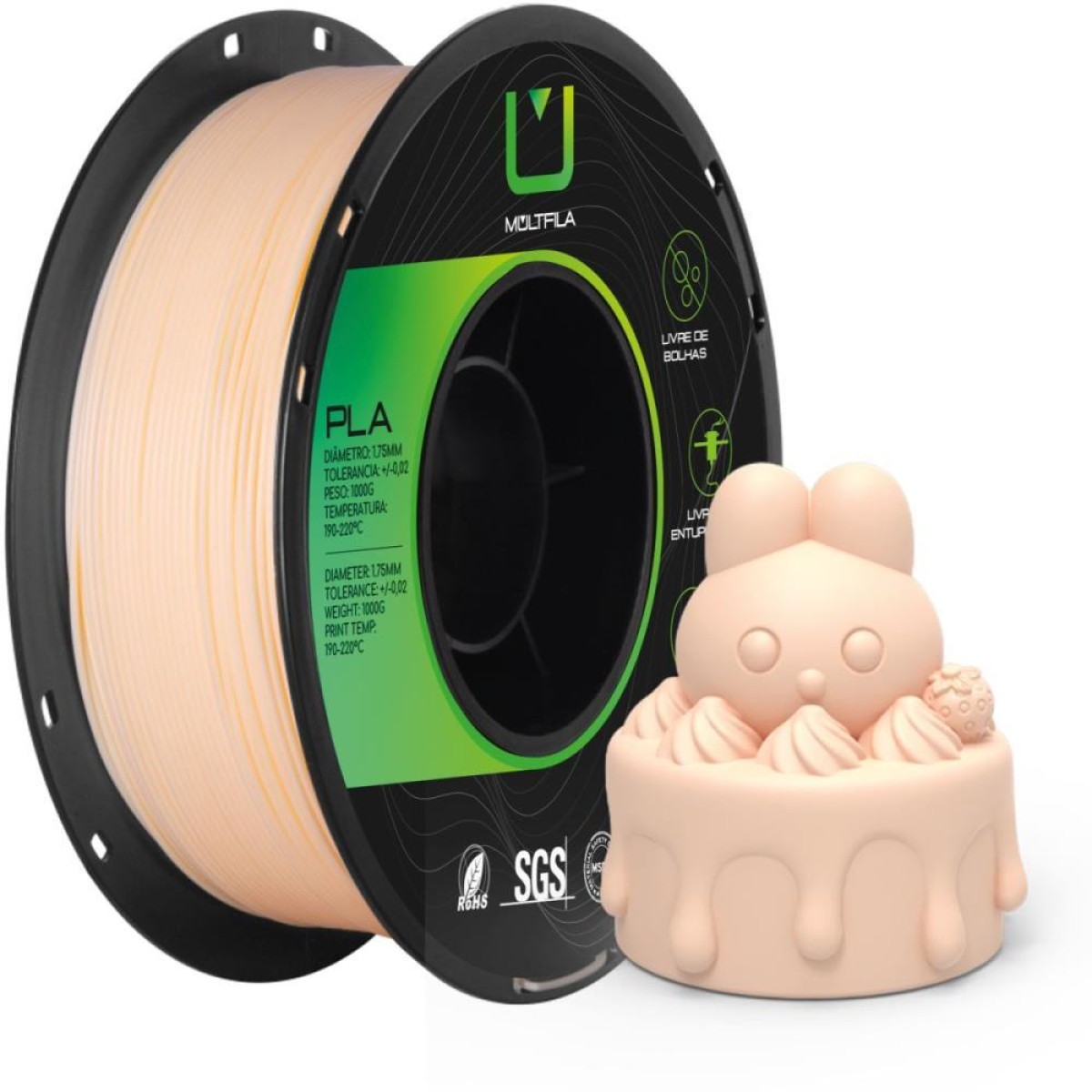 Filamento 3d Bege Nude Pla 1 Kilo
