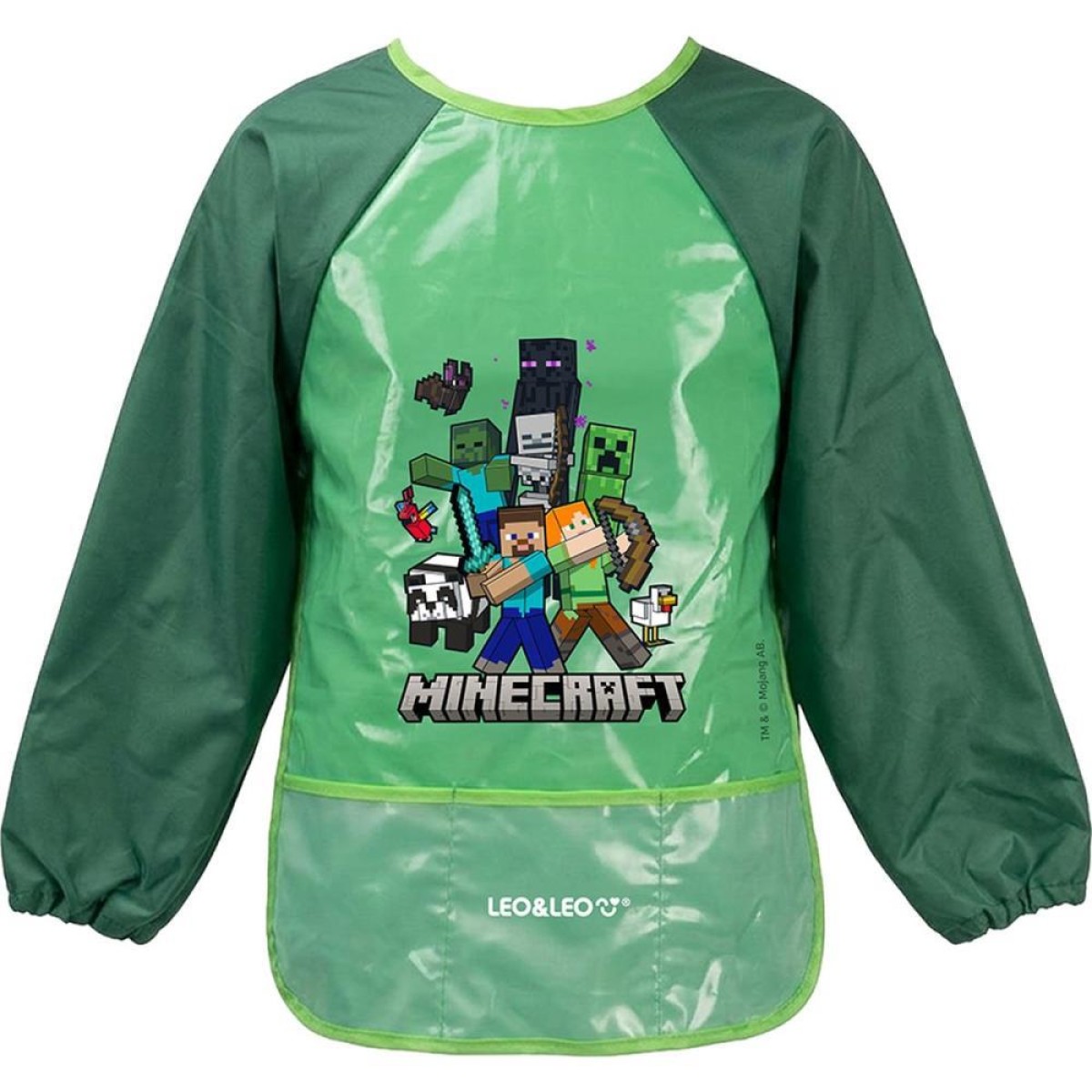 Avental Escolar Decorado Minecraft C/manga E Bolso
