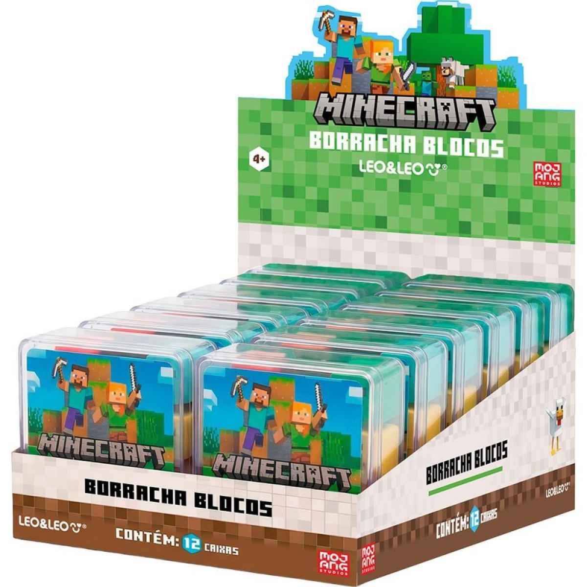 Borracha Decorada Minecraft Mini 10unx12estojos