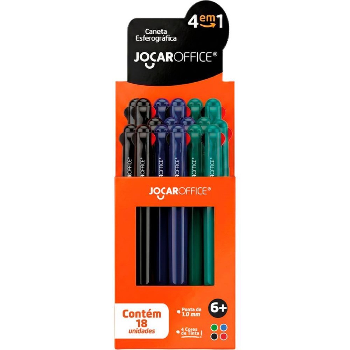 Caneta Esferografica Jocar 4em1 Retratil 1.0mm 4cor