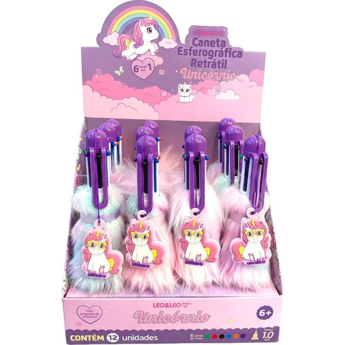 Caneta Esferografica Unicornio 6em1 Retr.1.0mm 6cor
