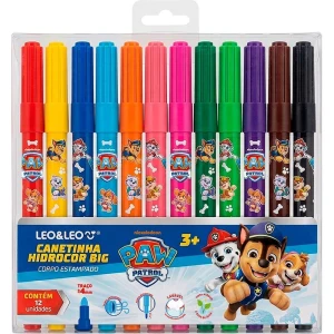 Caneta Hidrografica Jumbo Patrulha Canina 12 Cores