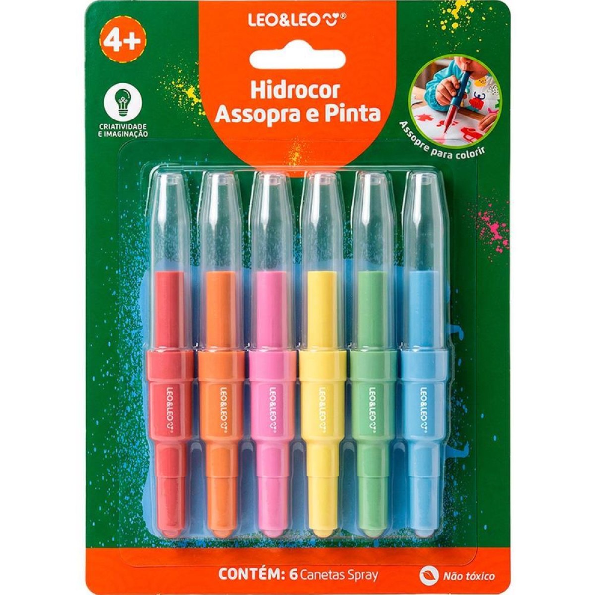 Caneta Hidrografica Hidrocor Assopra E Pinta 6cor