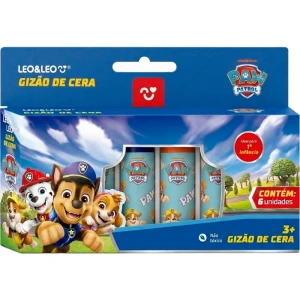Giz De Cera Curto Patrulha Canina 6 Cores